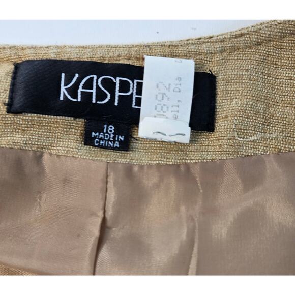 Kasper vintage 100% silk yellow silk suit set button up size 18 long sleeve - Picture 3 of 11